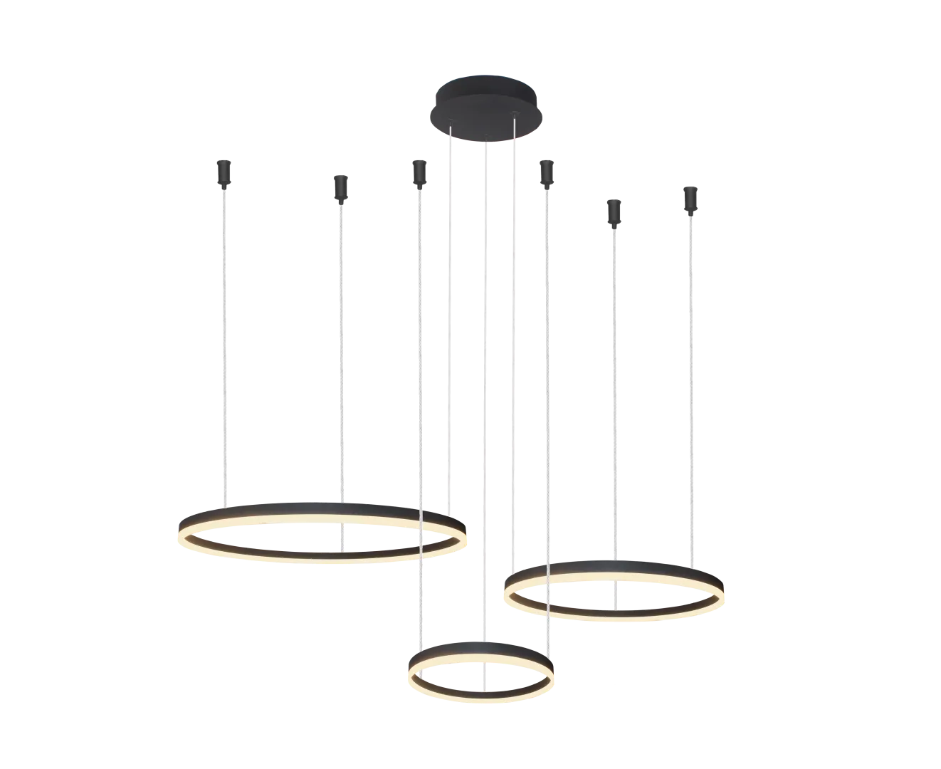 HALO PENDANT 80+60+40 CCT DIMM BK + REMOTE CONTROL